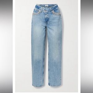 GOOD AMERICAN CRYSTAL HIGH RISE 90s STRAIGHT JEAN